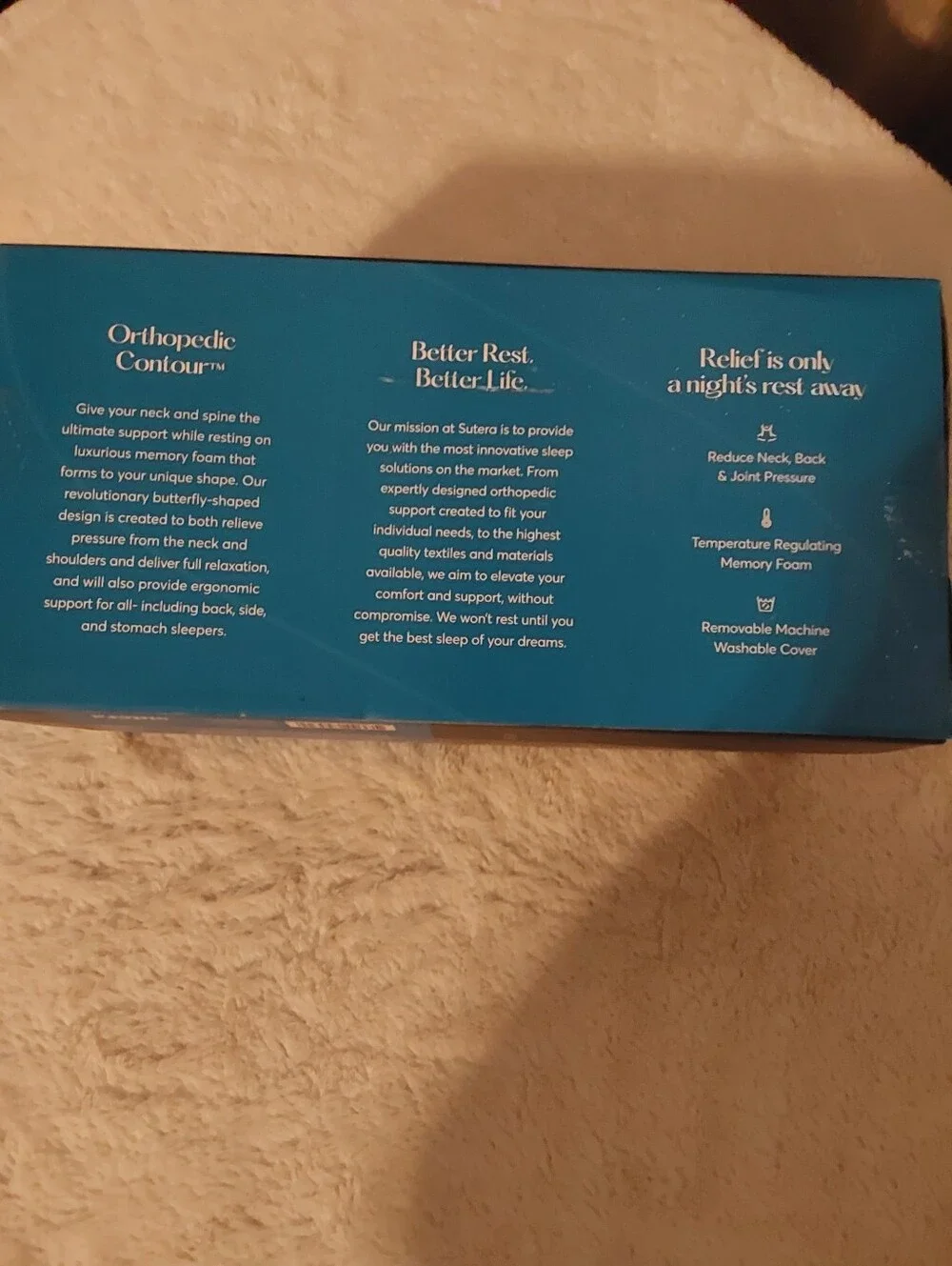 🌺 NIB Sutera Orthopedic Contour Pillow & Case